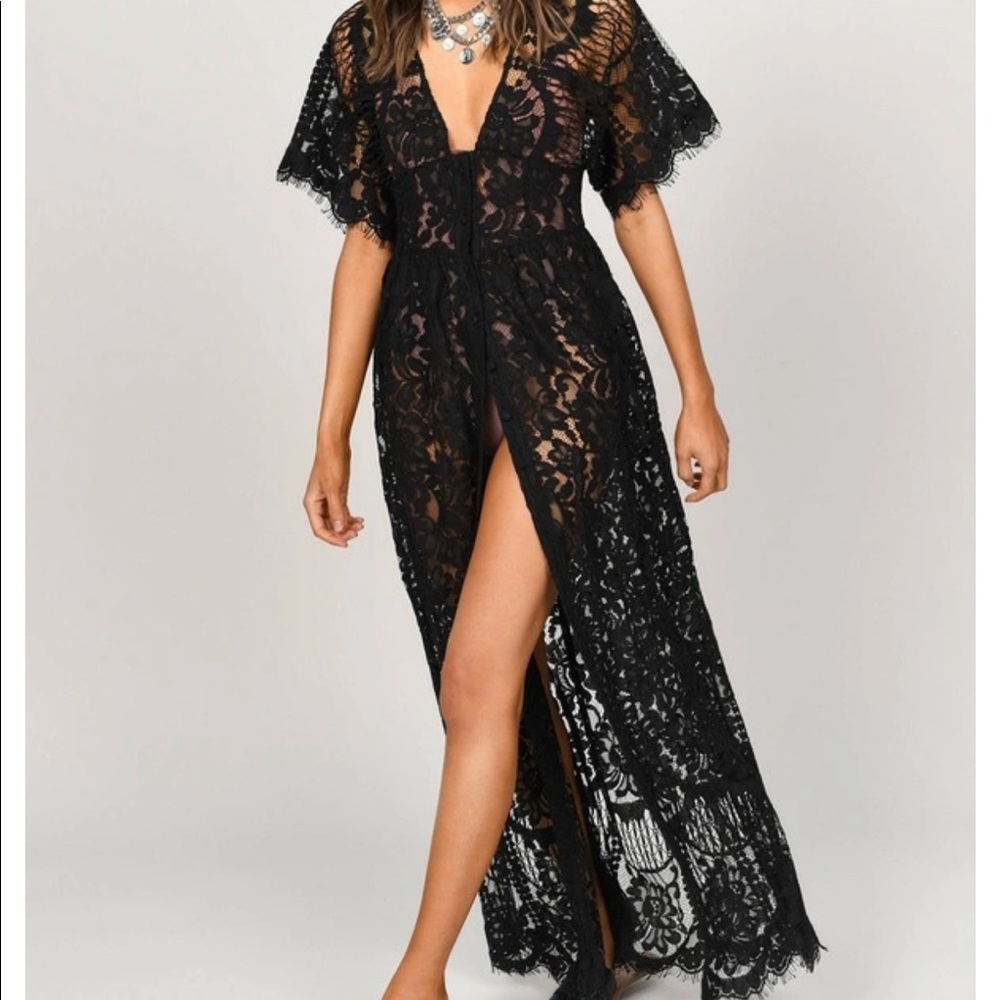 Tobi black corset maxi dress